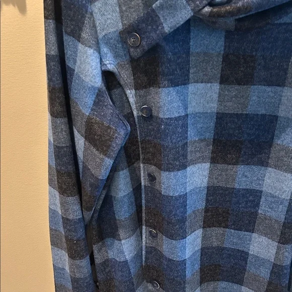 PURE Blue and Black Plaid Women's Top - Picture 3 of 5